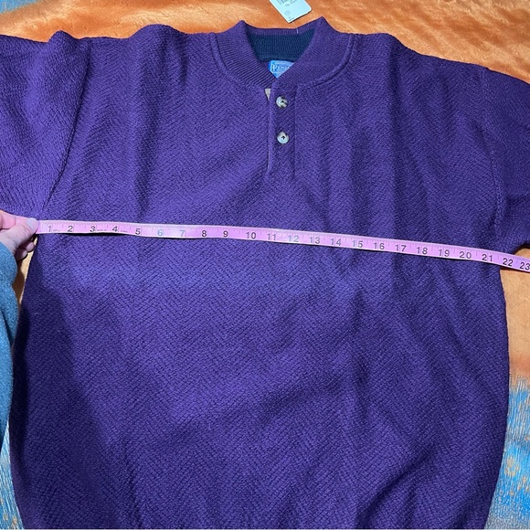 Vintage Pendleton Wool Crewneck Sweater size large USA purple elbow patches - Picture 11 of 11